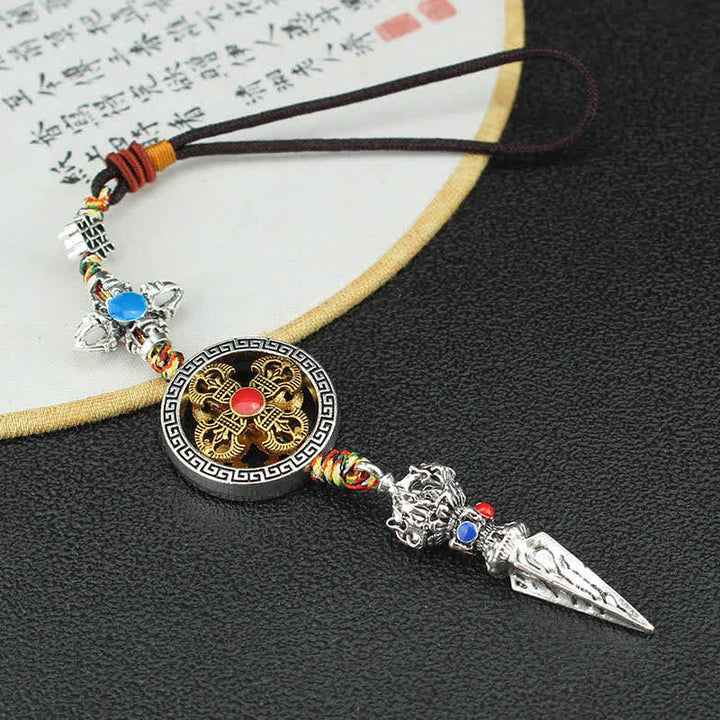 Decorazione da appendere per auto spirituale del Tibet Om Mani Padme Hum Vajra Dorje