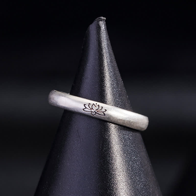 Anello Buddha Stones 925 Sterling Silver Lotus Flower Enlightenment - image 5