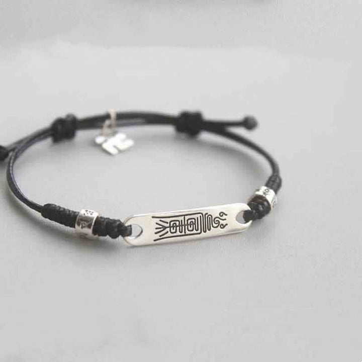 Braccialetto Buddha Stones 925 Sterling Silver Red String Luck Strength Treccia - image 9