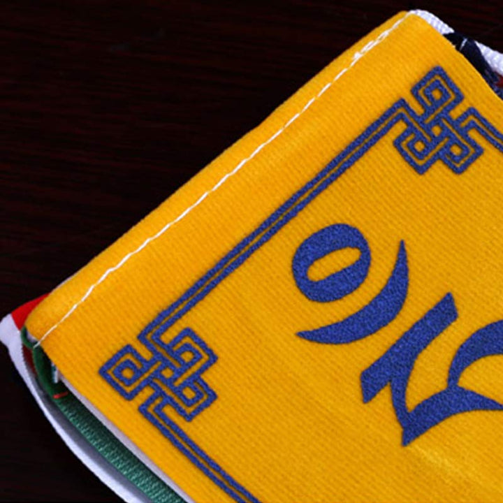 Bandiera decorativa per auto con la benedizione tibetana del cavallo a vento Om Mani Padme Hum, ideale per esterni, con preghiera e decorazione per auto. - image 17