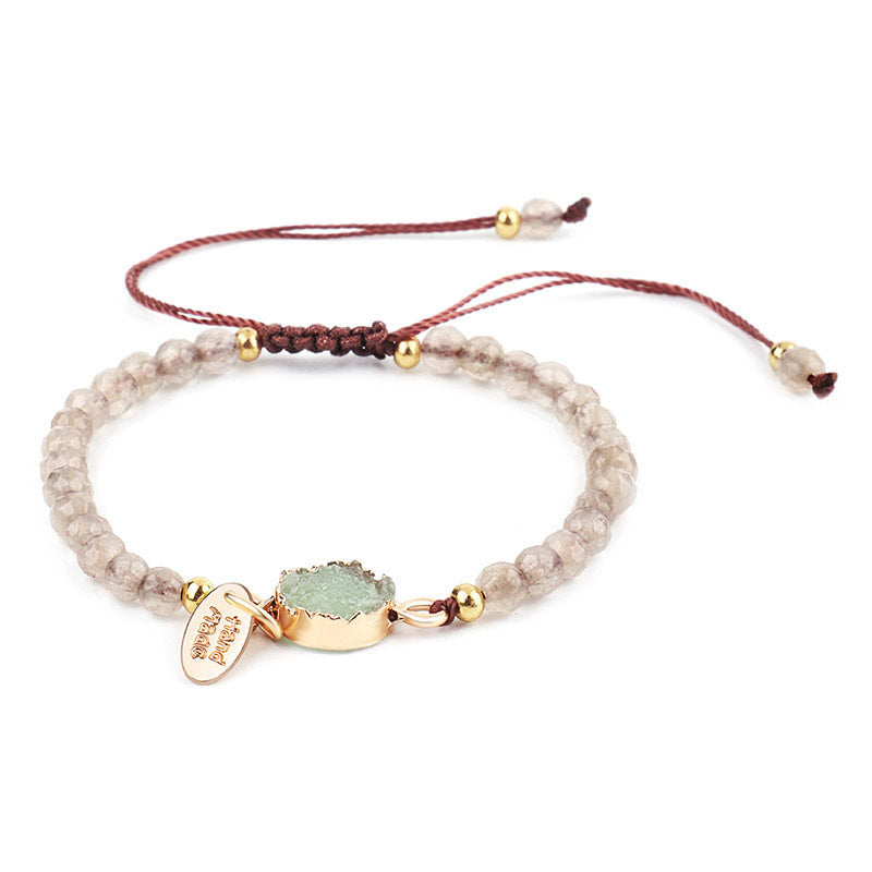 Braccialetto di guarigione fortunato con ciondolo di cristallo naturale Buddha Stones