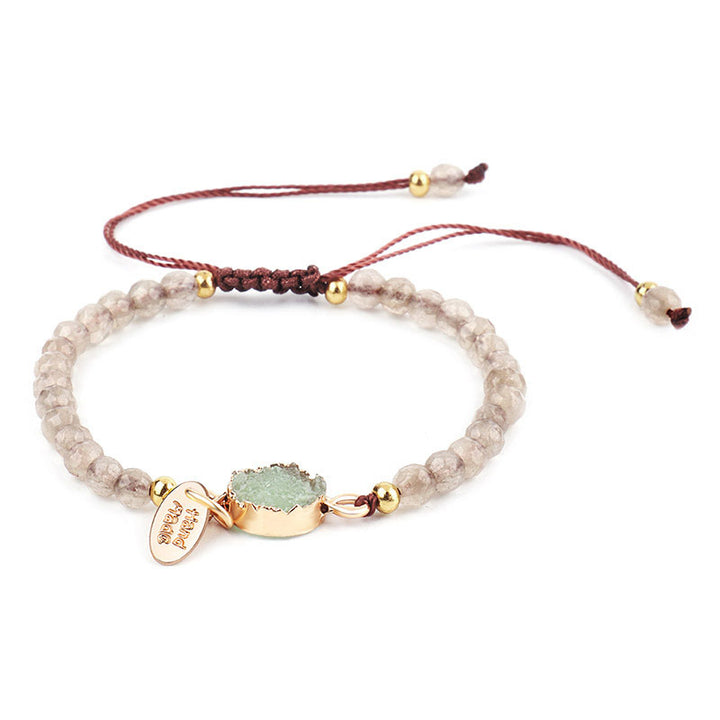 Braccialetto di guarigione fortunato con ciondolo di cristallo naturale Buddha Stones