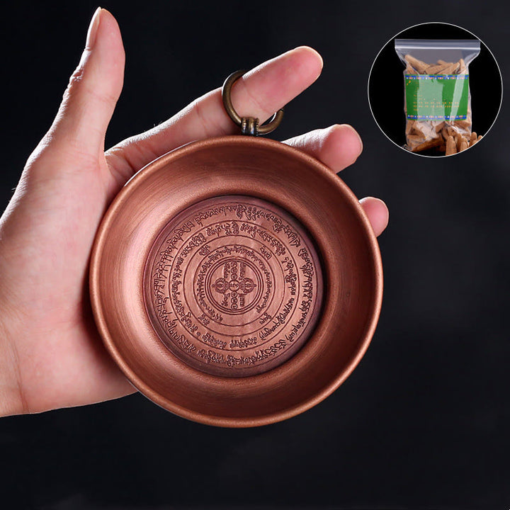 Buddha Stones Piccolo altare di preghiera in rame Porta incenso portatile Salvia Smudging Rituali Usa oggetti