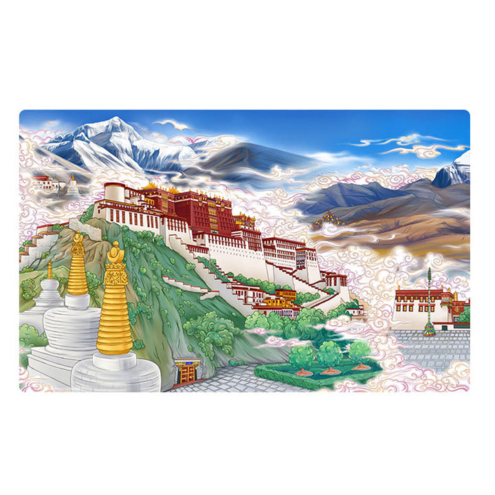 Lampada da tavolo a LED creativa con luci notturne in carta intagliata a LED del palazzo del Potala del Tibet - image 9