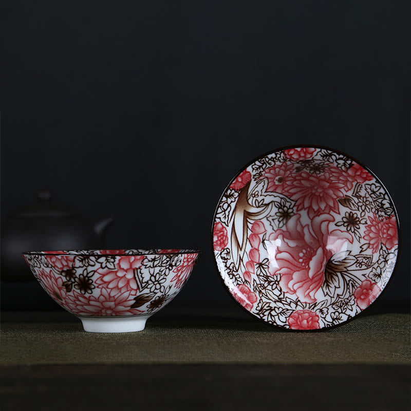 Buddha Stones Fiori Fu Carattere Montagne Loto Fiori di ciliegio Tazza da tè in ceramica Tazza da tè Kung Fu