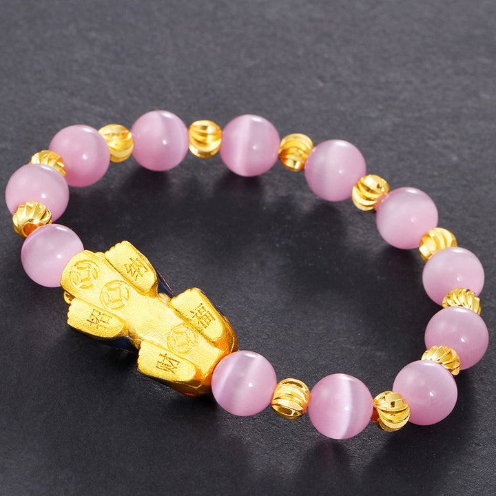 Braccialetto portafortuna Buddha Stones Pixiu Cat Eye