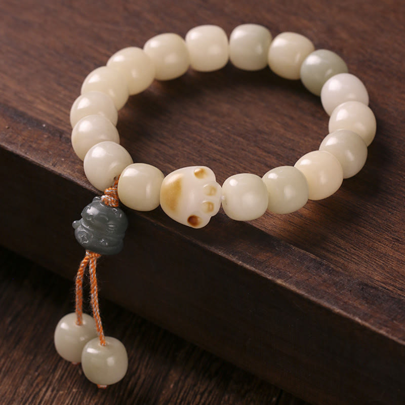 Braccialetto della pace con zampa di gatto, seme di Bodhi, pietre di Buddha Stones e gatto fortunato - image 3