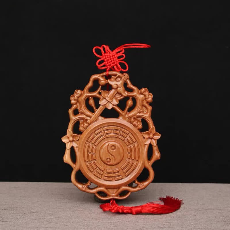 Mappa Bagua Feng Shui Legno di Pesca Mappa Energetica Equilibrio Nodo Cinese - 18*13,6 cm - image 0