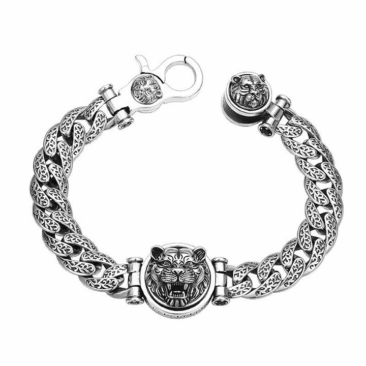 Braccialetto energetico della fortuna inciso con motivo floreale della dinastia Tang e Buddha Stones