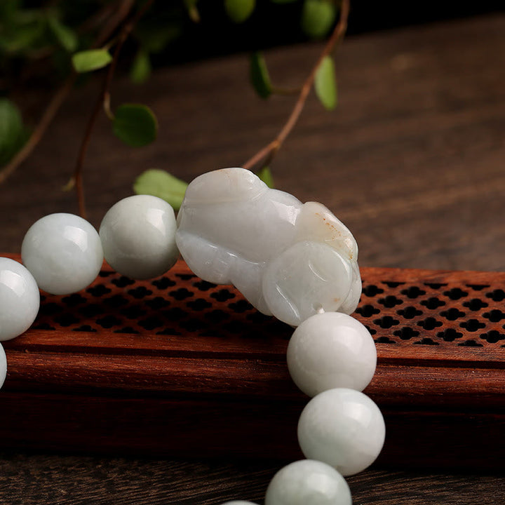 Buddha Stones Fengshui Ricchezza Prosperità Giada PiXiu Braccialetto della Fortuna - image 6