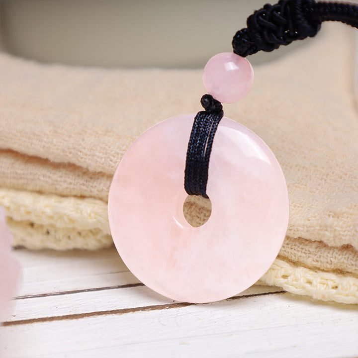 Collana con ciondolo moneta portafortuna Buddha Stones, cristallo curativo e pietre preziose