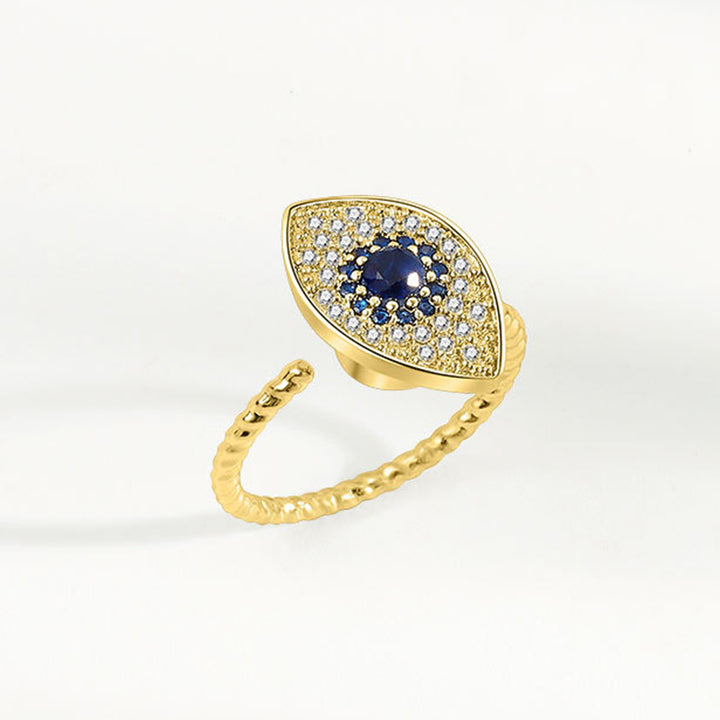 Anello girevole in argento sterling 925 con protezione contro il malocchio e benedizione - Oro - image 8