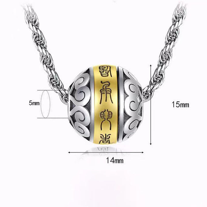 Collana con ciondolo girevole con amuleto inciso con mantra taoista a nove caratteri Buddha Stones Balance - image 5