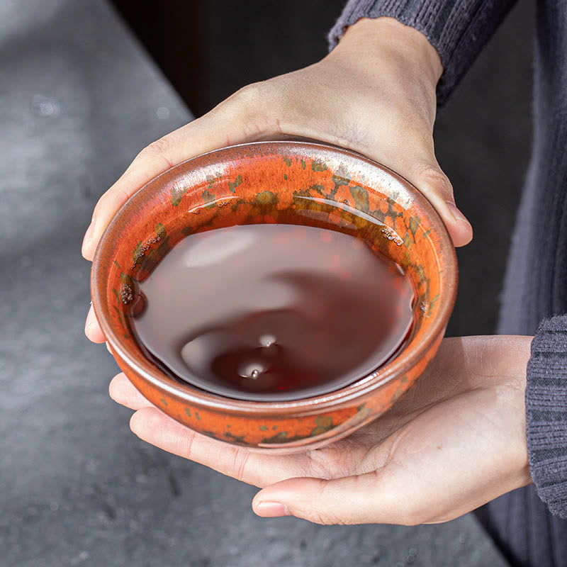Buddha Stones Fiori che sbocciano Modello Cinese Jianzhan Forno Cambia Tazza da tè in ceramica Tazza da tè Kung Fu Ciotola