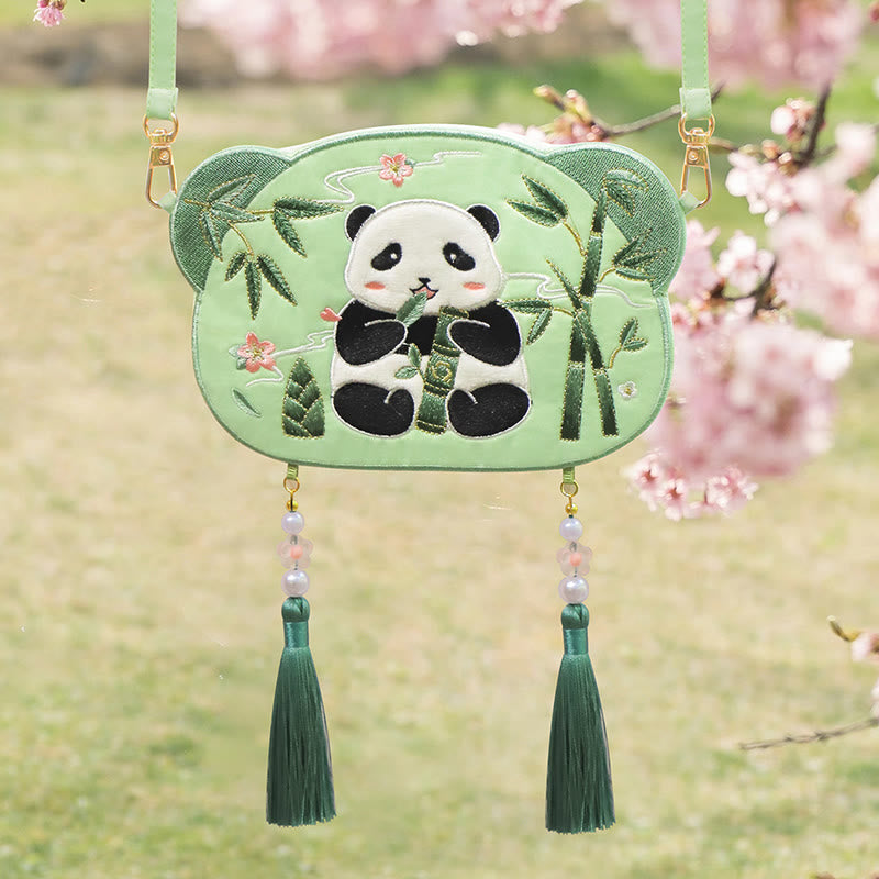 Buddha Stones Ricamo Panda Fortunato Gatto Shiba Inu Cervo Coniglio Volpe Fiore Animale Carino Borsa Hanfu Borsa A Tracolla Borsa A Tracolla