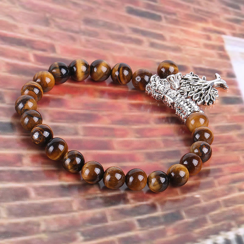 Braccialetto elastico portafortuna con albero della vita in pietra preziosa naturale Buddha Stones