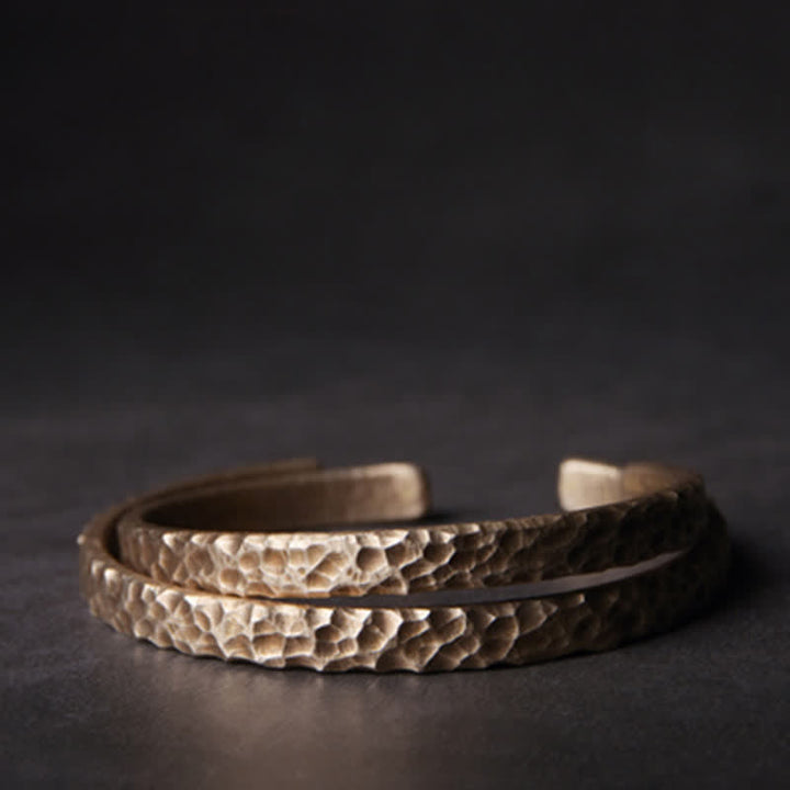 Braccialetto di rame con design semplice Buddha Stones Wealth