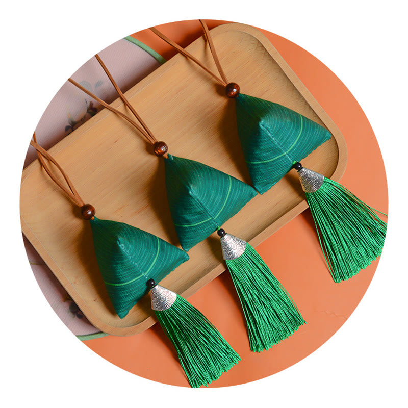 Decorazione appesa con nappa di protezione del sacchetto del modello Zongzi del festival delle barche drago Buddha Stones