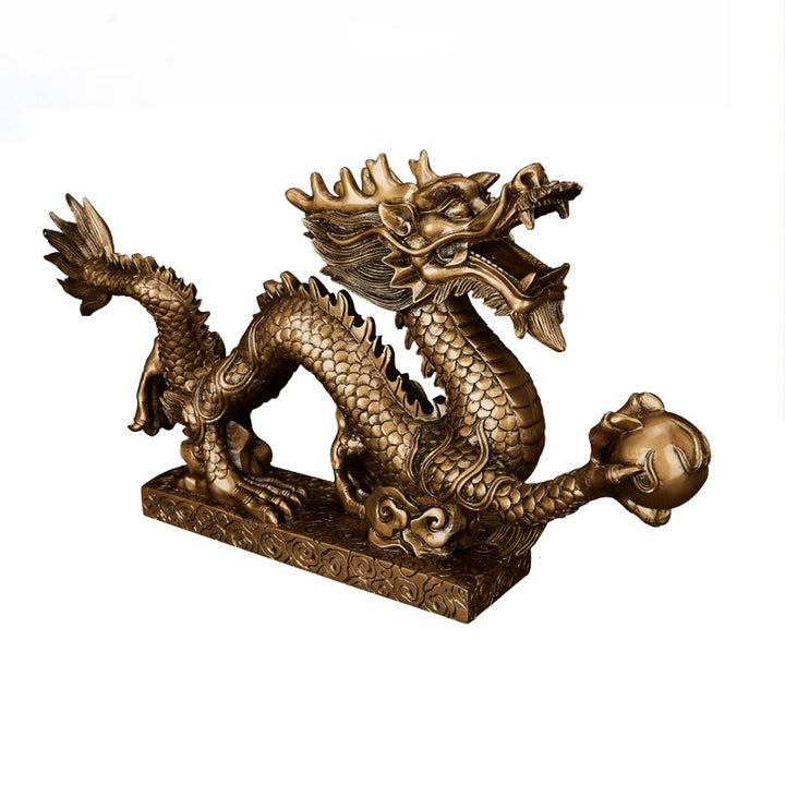 Buddha Stones Feng Shui Drago Nuvola di buon auspicio Ricchezza Fortuna Decorazione - Marrone - 50 cm*7,5 cm*25 cm - image 12