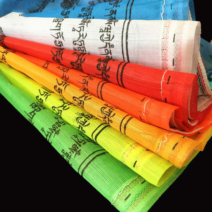 Bandiere di preghiera triangolari tibetane per esterni, 25 pezzi, per decorazione. - image 3