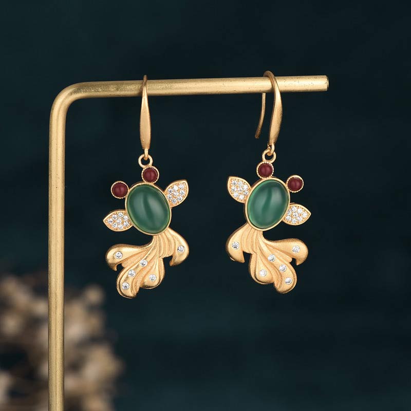 Orecchini FengShui Jade Koi Fortune - image 1