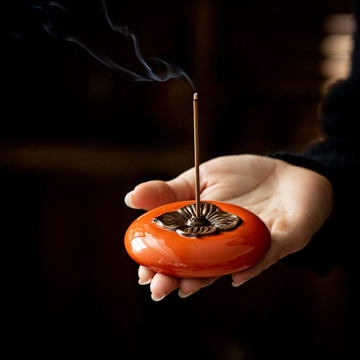 Bruciatore di incenso in ceramica per meditazione e guarigione, porta incenso