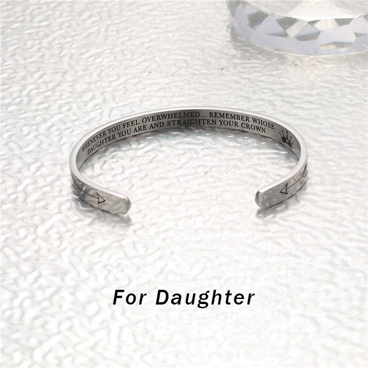 Braccialetti ispiratori Buddha Stones , regalo personalizzato per lei e lui, bracciale rigido con mantra inciso, gioielli a corona - Per la figlia - image 2