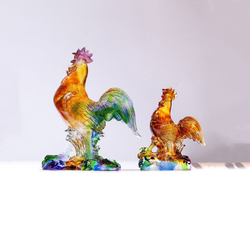 Decorazione per la casa fatta a mano in cristallo Liuli, raffigurante un gallo. - image 12