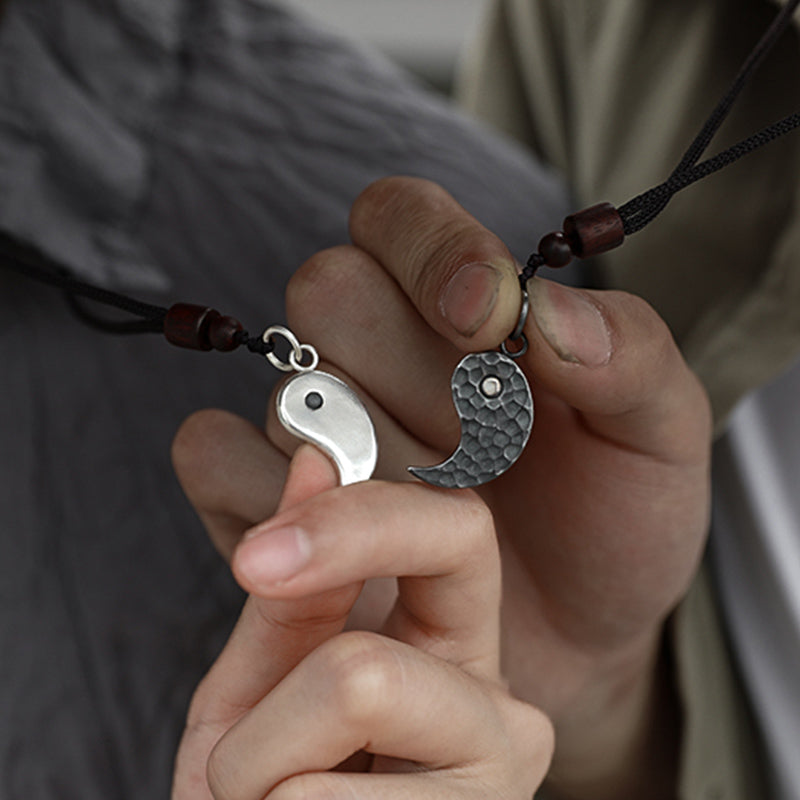 Collana con ciondolo in argento sterling 990 Buddha Stones, equilibrio Yin Yang e armonia - image 3