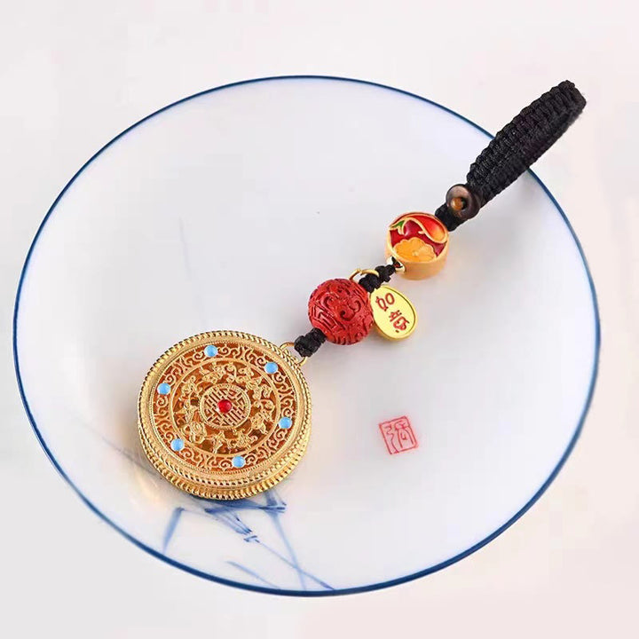 Portachiavi con ciondolo a forma Buddha Stones Fu Character Blessing Ruyi - Portachiavi rotondo - image 13