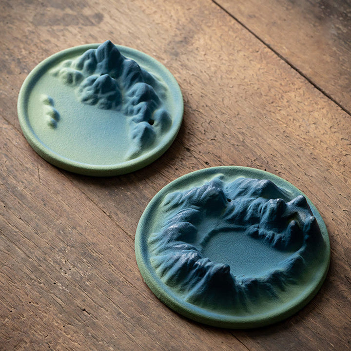 Bruciatore di incenso creativo Mountain River in ceramica con flusso di ritorno curativo