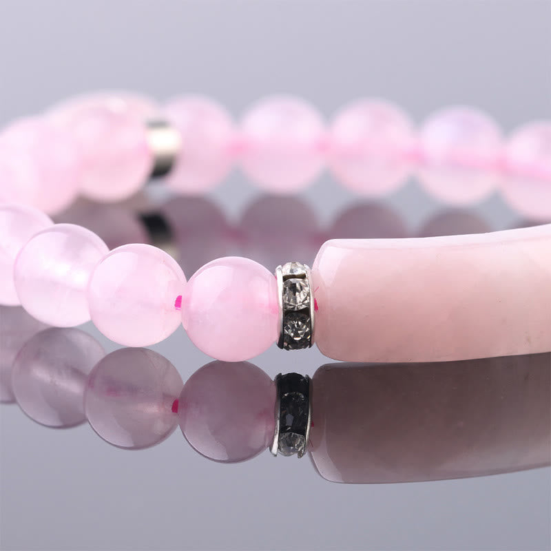 Braccialetto di perline curative con cuore d'amore in quarzo naturale Buddha Stones