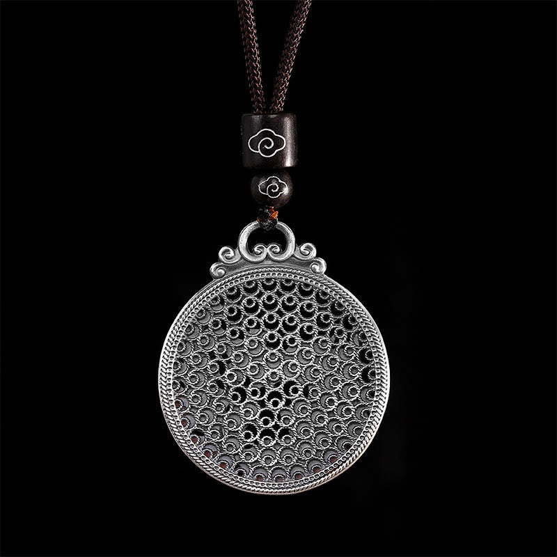 Collana con ciondolo a forma di fenice in argento sterling 990 con Buddha Stones e protezione dalla fortuna - image 4