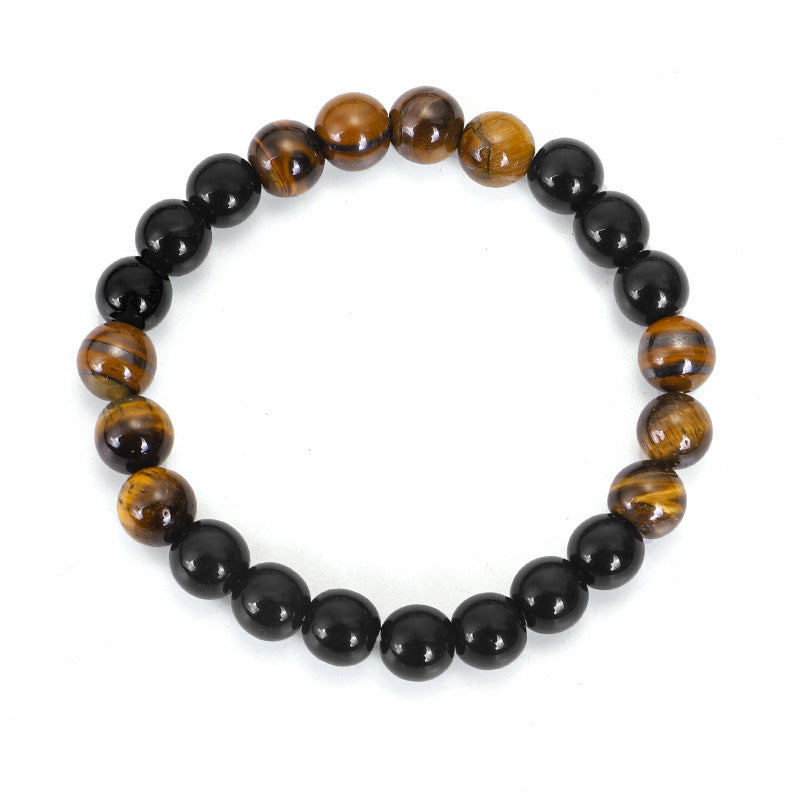 Collana di protezione con occhio di tigre in onice nero tibetano Buddha Stones Mala Set