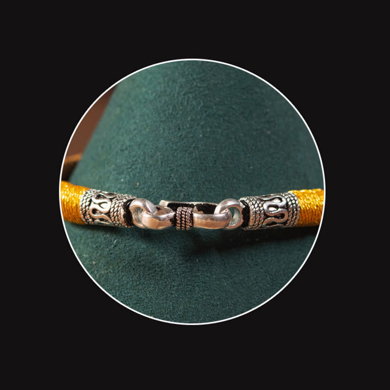 Bracciale intrecciato con amuleto Buddha Stones fatto a mano con nodo di King Kong, protezione dalla fortuna - image 12