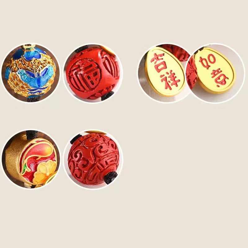 Portachiavi con ciondolo a forma Buddha Stones Fu Character Blessing Ruyi - image 17