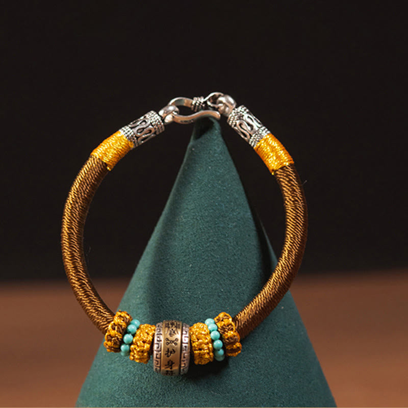 Bracciale intrecciato con amuleto Buddha Stones fatto a mano con nodo di King Kong, protezione dalla fortuna - image 7