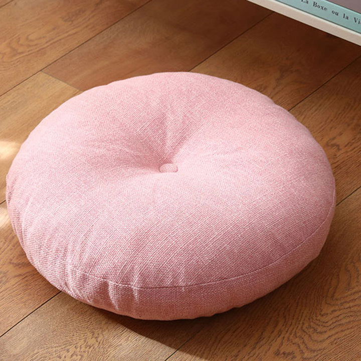 Cuscino per seduta da meditazione in lino con motivo semplice Buddha Stones e loto, decorazione per la casa e il soggiorno - Staccabile - Circa 40 cm × 10 cm (possibili leggere variazioni) - Rosa - image 20