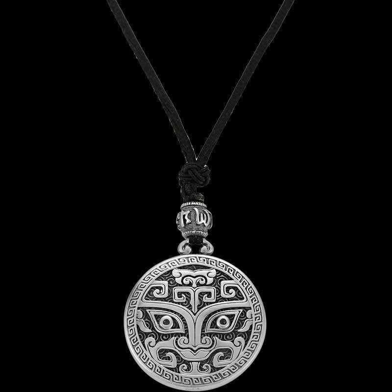 Collana con ciondolo di ricchezza Taotie, creatura mitologica FengShui fortunata