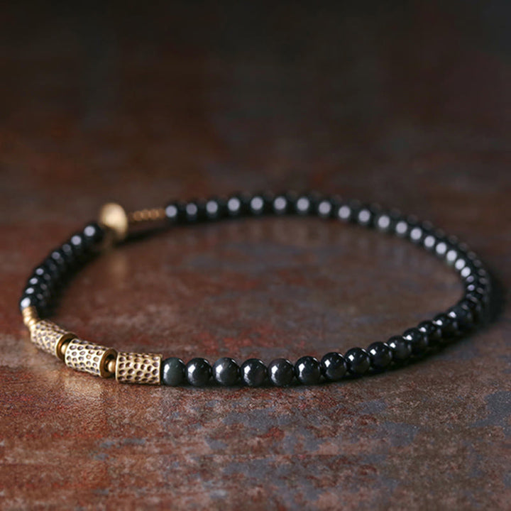 Bracciale Buddha Stones Rainbow Obsidian Copper Love Double Wrap