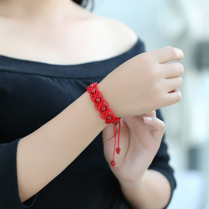 Braccialetto Buddha Stones Red Agate Confidence Red String