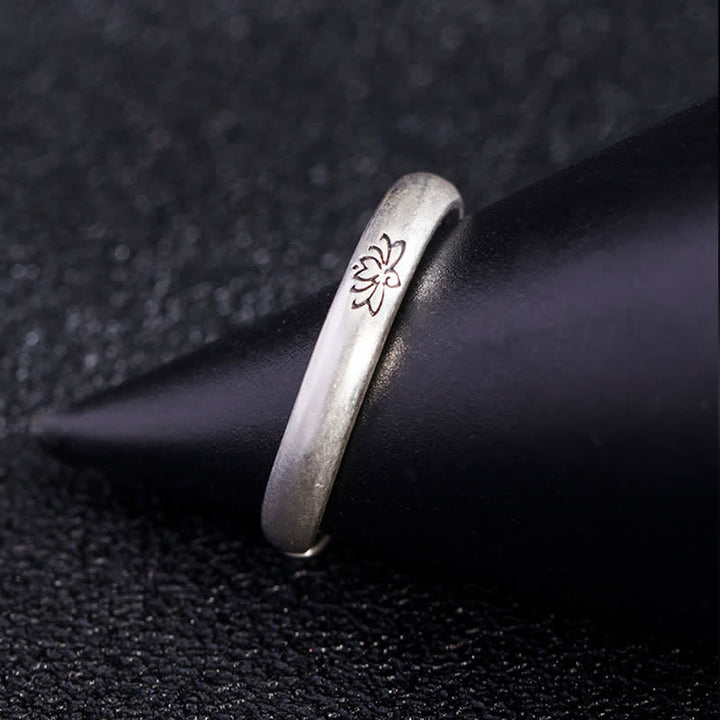 Anello Buddha Stones 925 Sterling Silver Lotus Flower Enlightenment - image 4