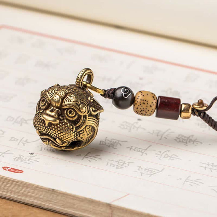 Portachiavi in rame con pietre Buddha Stones PiXiu Wealth