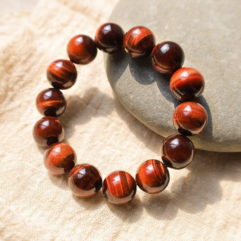 Buddha Stones Bracciale con perle curative in occhio di tigre naturale - 12 mm - image 9