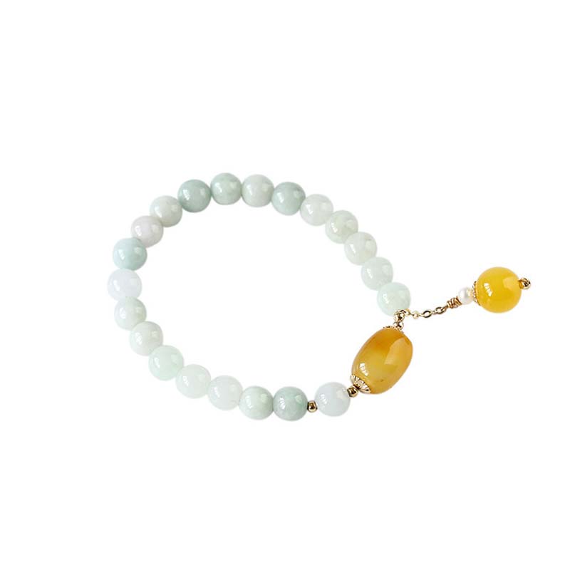 Braccialetto di protezione in agata bianca naturale Buddha Stones