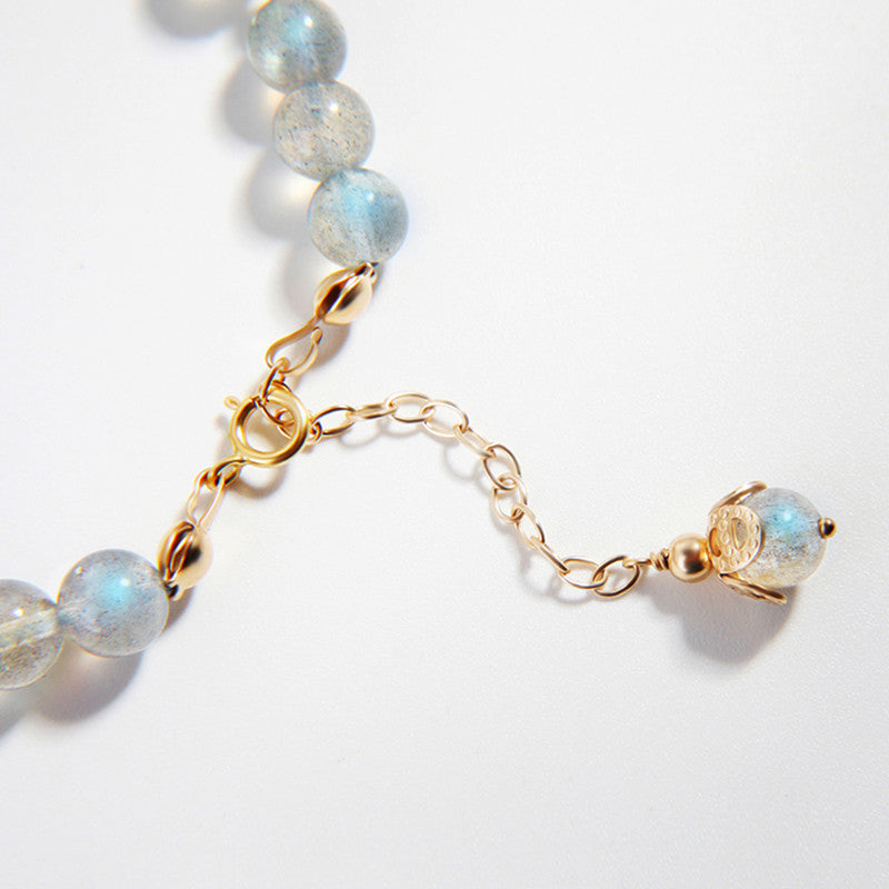 Braccialetto di guarigione PiXiu con pietre di luna, quarzo fragola e Buddha Stones