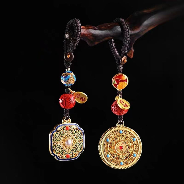 Portachiavi con ciondolo a forma Buddha Stones Fu Character Blessing Ruyi - image 0