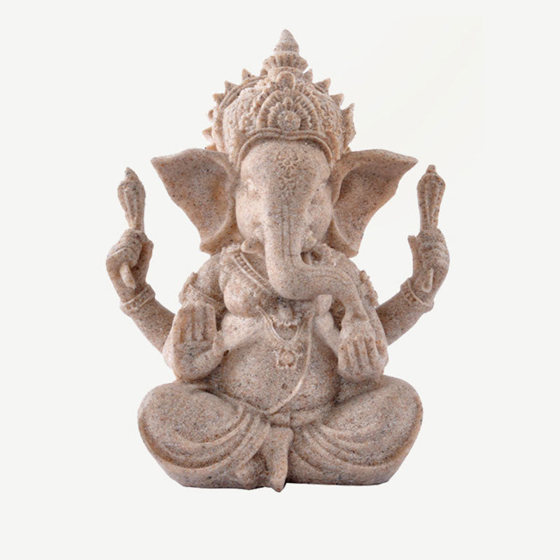 Buddha Stones Ganesh Ganpati Statua Elefante Ricchezza Benedizione Decorazione Casa - image 6