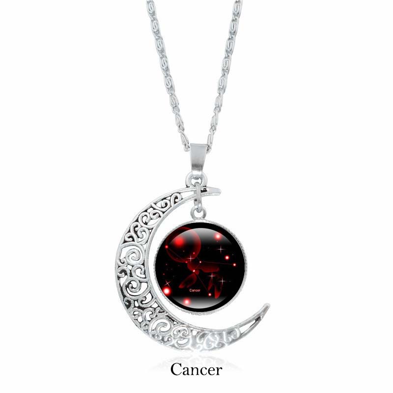 Buddha Stones Collana con ciondolo a catena con 12 costellazioni dello zodiaco e protezione della luna - Cancro - image 6