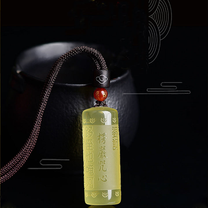 Collana con ciondolo "Sutra del cuore" in citrino, felicità e forza